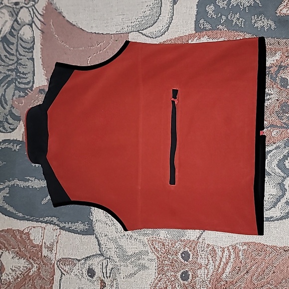 Hanna Andersson vest zip up burnt orange w black trim pockets nylon blend - Picture 2 of 4